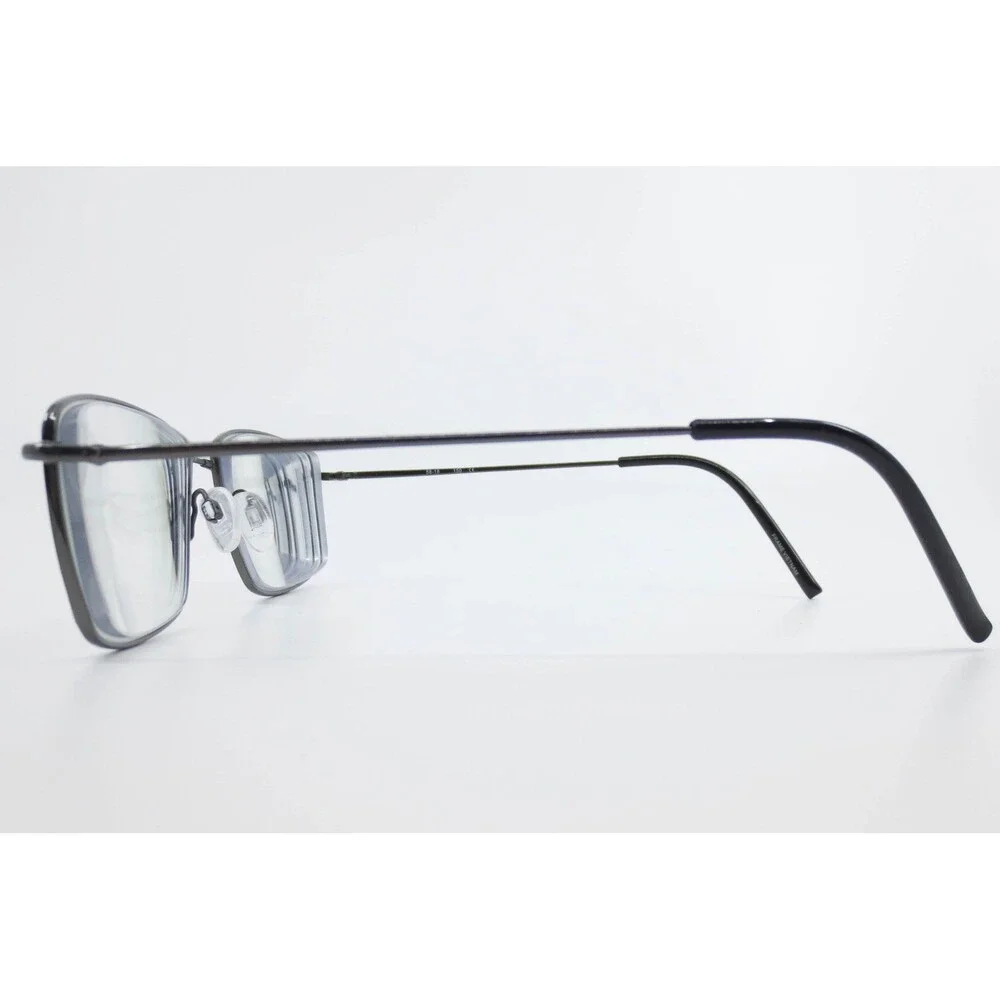 Shiny Dark Pewter Rectangular Eyeglass Frames Mens 1752 033 58-18-150 Metal